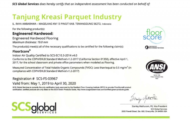 FloorScore Initial Certification Packet Enclosed